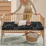 Black And White Mystic Witch Print Baby Crib Sheet