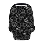 Black And White Mystic Witch Print Baby Seat Cover