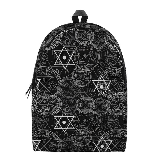 Black And White Mystic Witch Print Backpack