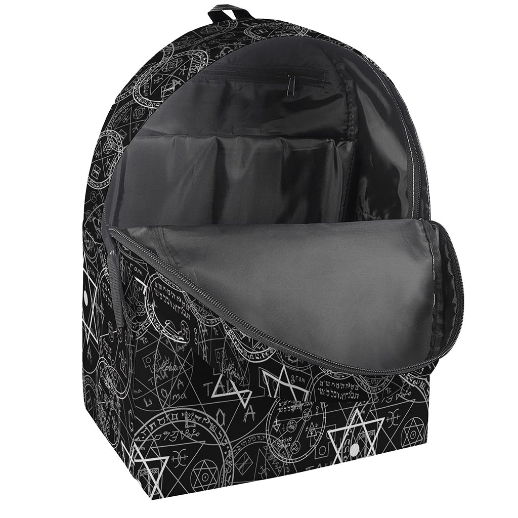 Black And White Mystic Witch Print Backpack