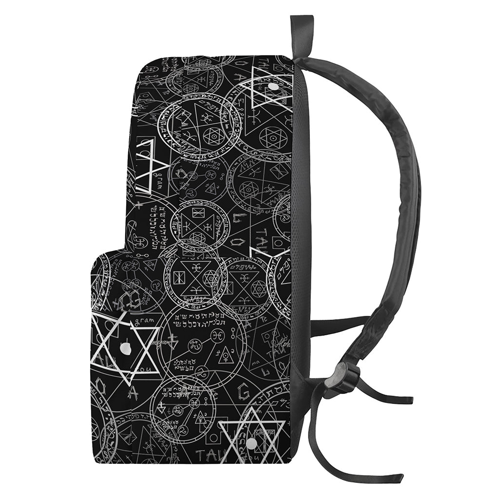 Black And White Mystic Witch Print Backpack