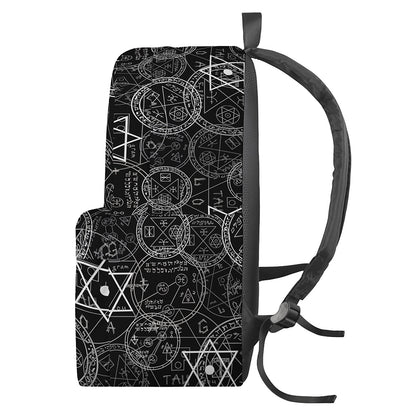 Black And White Mystic Witch Print Backpack
