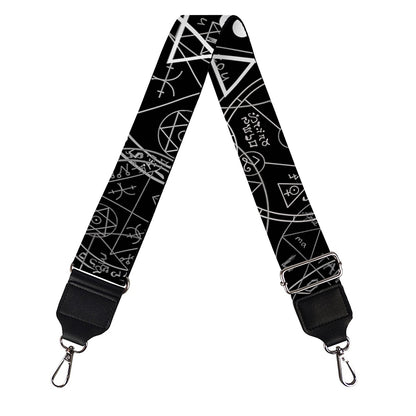 Black And White Mystic Witch Print Bag Strap
