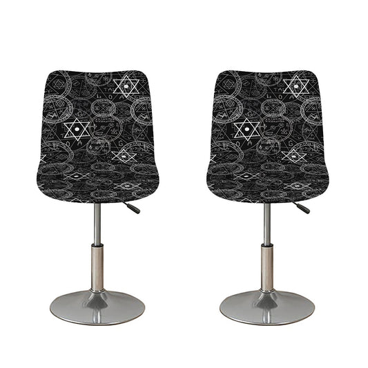 Black And White Mystic Witch Print Bar Stool Covers