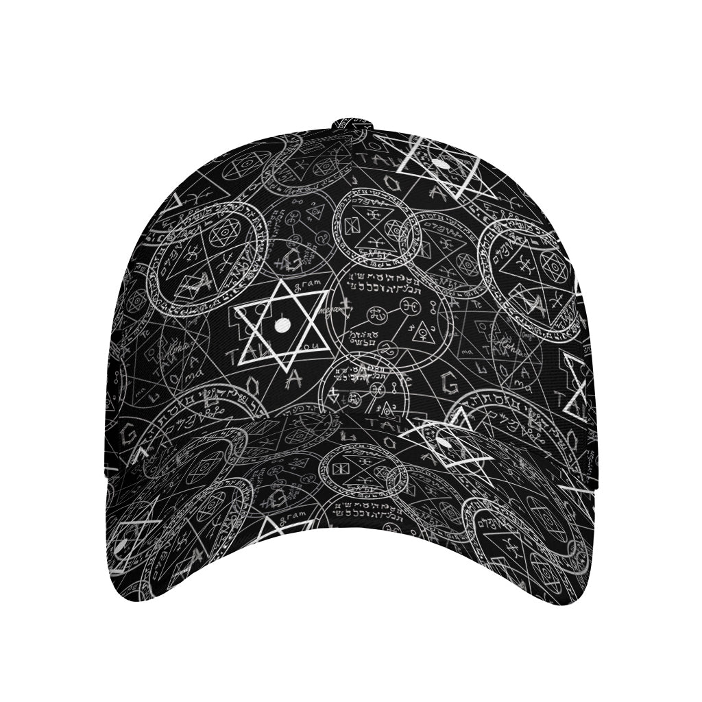 Black And White Mystic Witch Print Baseball Cap
