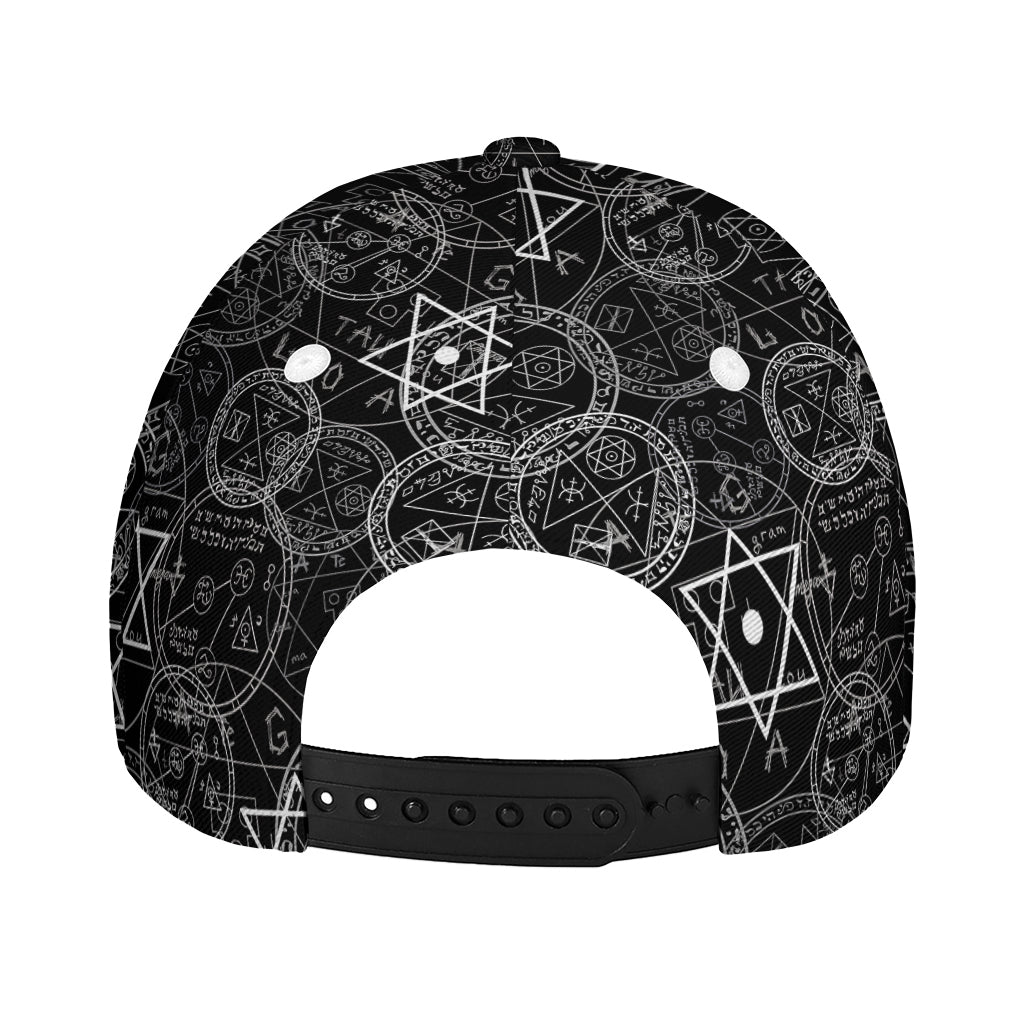 Black And White Mystic Witch Print Baseball Cap