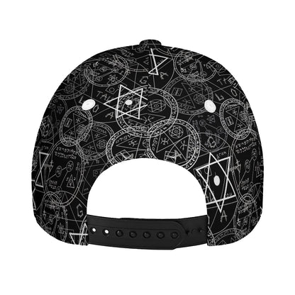 Black And White Mystic Witch Print Baseball Cap