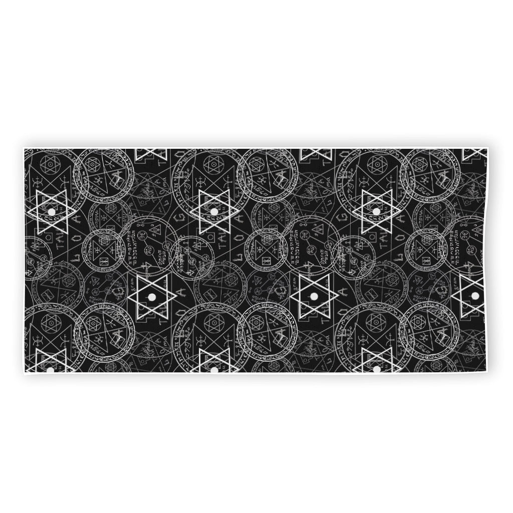 Black And White Mystic Witch Print Beach Towel