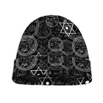 Black And White Mystic Witch Print Beanie