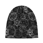 Black And White Mystic Witch Print Beanie