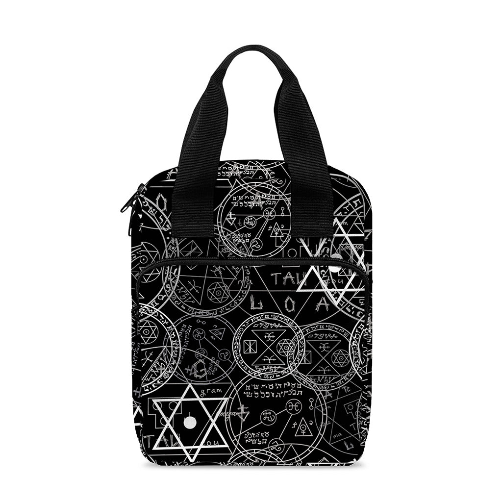 Black And White Mystic Witch Print Bible Tote Bag