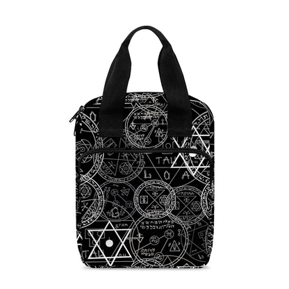 Black And White Mystic Witch Print Bible Tote Bag