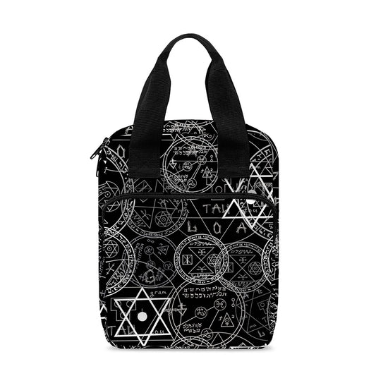 Black And White Mystic Witch Print Bible Tote Bag