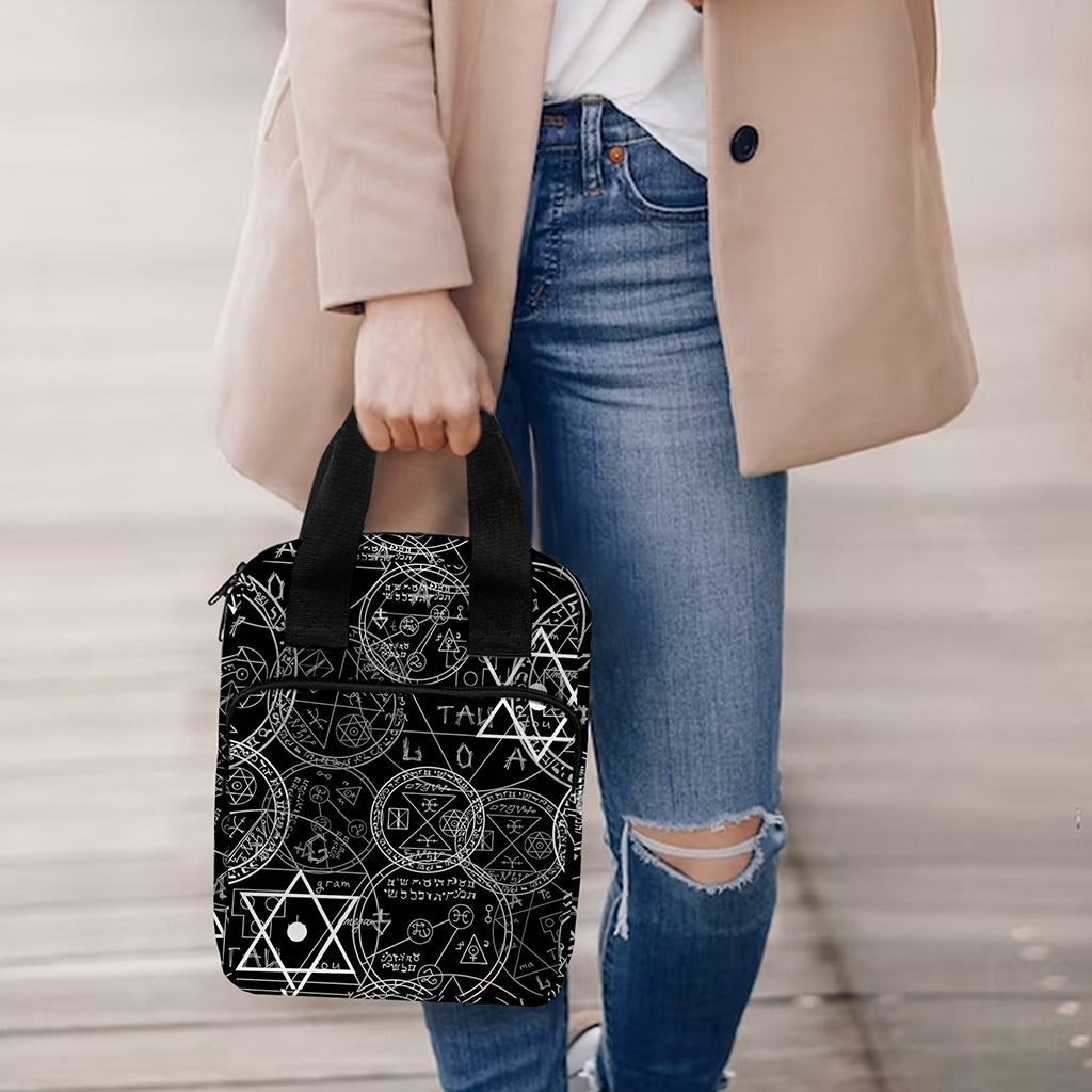 Black And White Mystic Witch Print Bible Tote Bag
