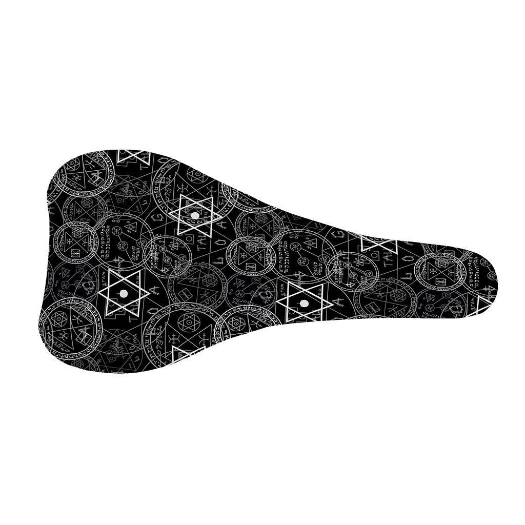 Black And White Mystic Witch Print Bicycle Seat Cover