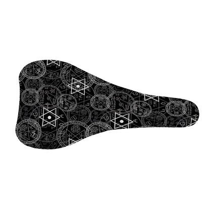 Black And White Mystic Witch Print Bicycle Seat Cover
