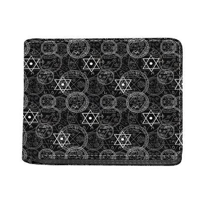 Black And White Mystic Witch Print Bifold Wallet