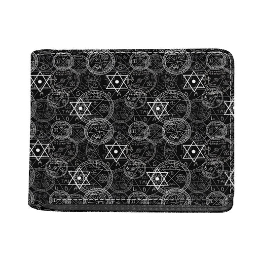 Black And White Mystic Witch Print Bifold Wallet