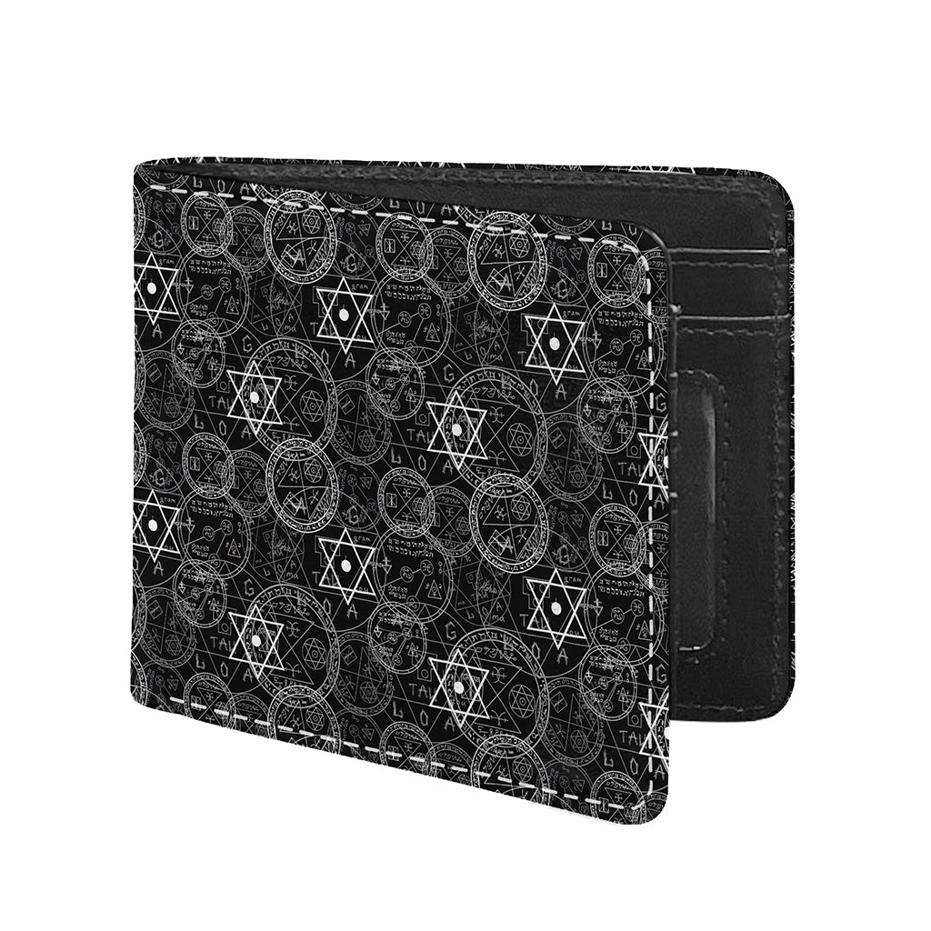 Black And White Mystic Witch Print Bifold Wallet