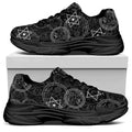 Black And White Mystic Witch Print Black Chunky Shoes