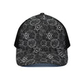 Black And White Mystic Witch Print Black Mesh Trucker Hat