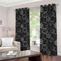 Black And White Mystic Witch Print Dimout Grommet Curtains