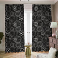 Black And White Mystic Witch Print Dimout Pencil Pleat Curtains