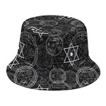 Black And White Mystic Witch Print Bucket Hat