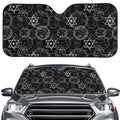 Black And White Mystic Witch Print Car Windshield Sun Shade