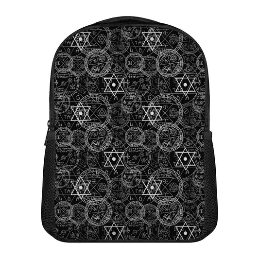 Black And White Mystic Witch Print Casual Backpack
