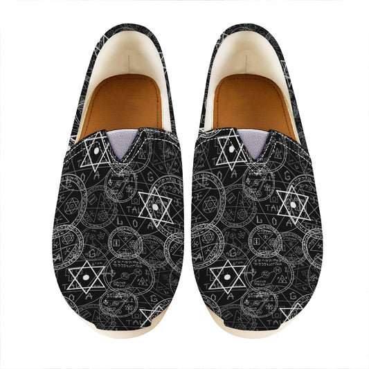 Black And White Mystic Witch Print Casual Shoes
