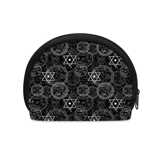 Black And White Mystic Witch Print Coin Purse