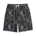 Black And White Mystic Witch Print Cotton Shorts