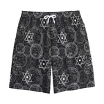 Black And White Mystic Witch Print Cotton Shorts