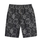 Black And White Mystic Witch Print Cotton Shorts