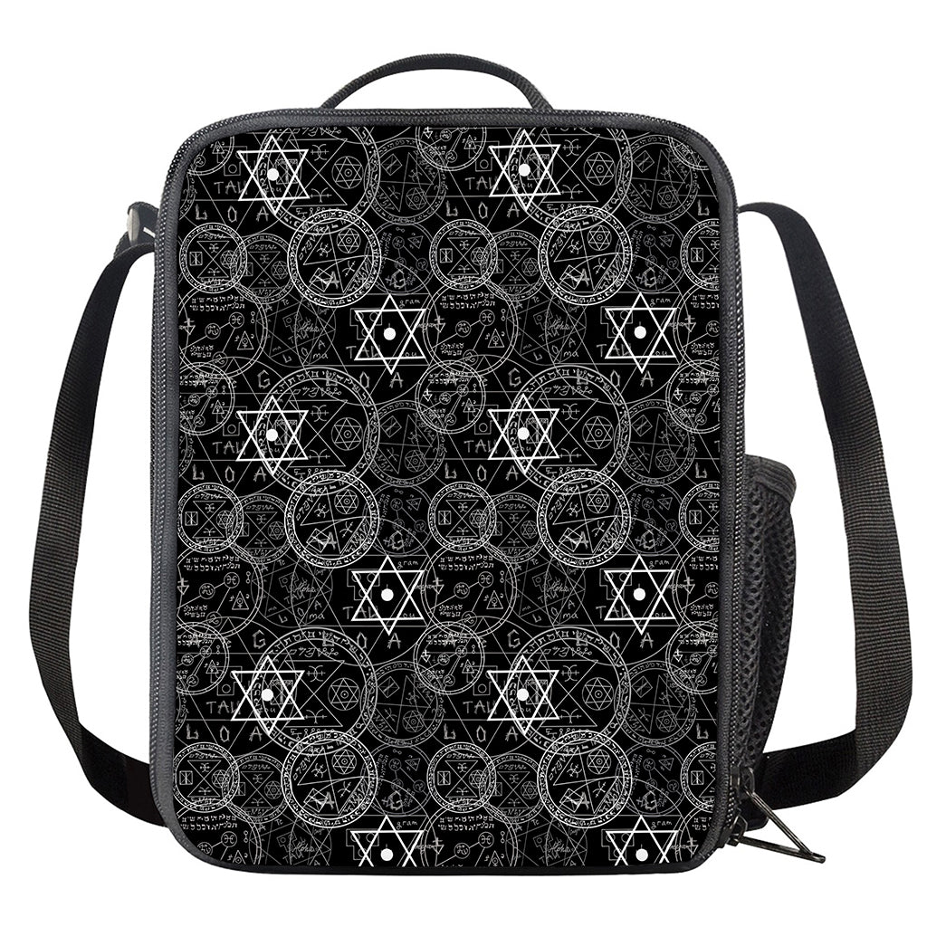 Black And White Mystic Witch Print Crossbody Lunch Bag