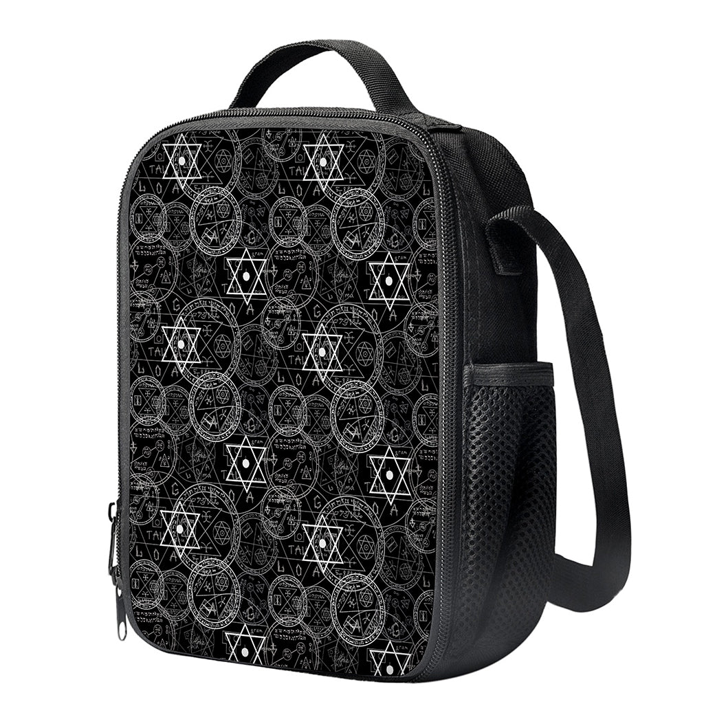 Black And White Mystic Witch Print Crossbody Lunch Bag
