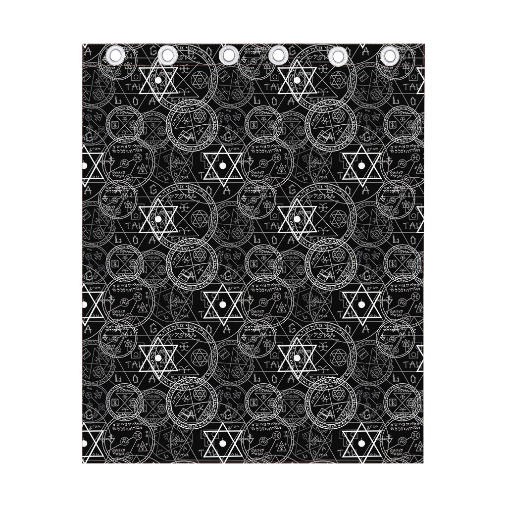 Black And White Mystic Witch Print Curtain