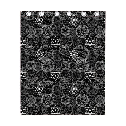 Black And White Mystic Witch Print Curtain