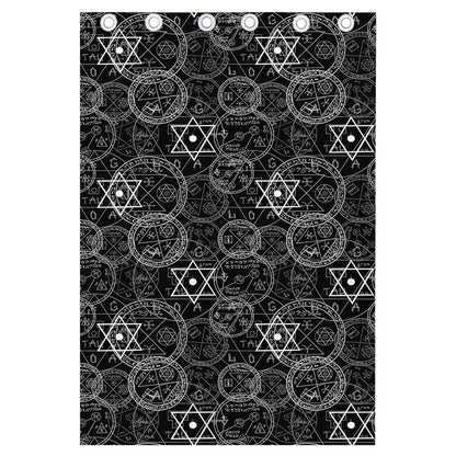 Black And White Mystic Witch Print Curtain