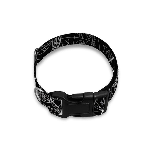 Black And White Mystic Witch Print Dog Collar