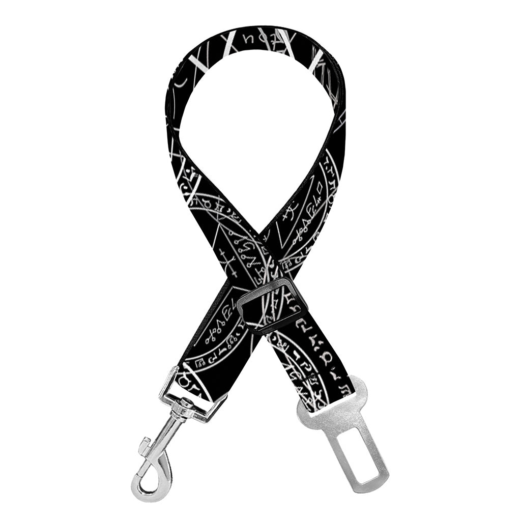Black And White Mystic Witch Print Dog Seat Belt