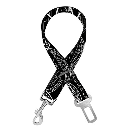 Black And White Mystic Witch Print Dog Seat Belt