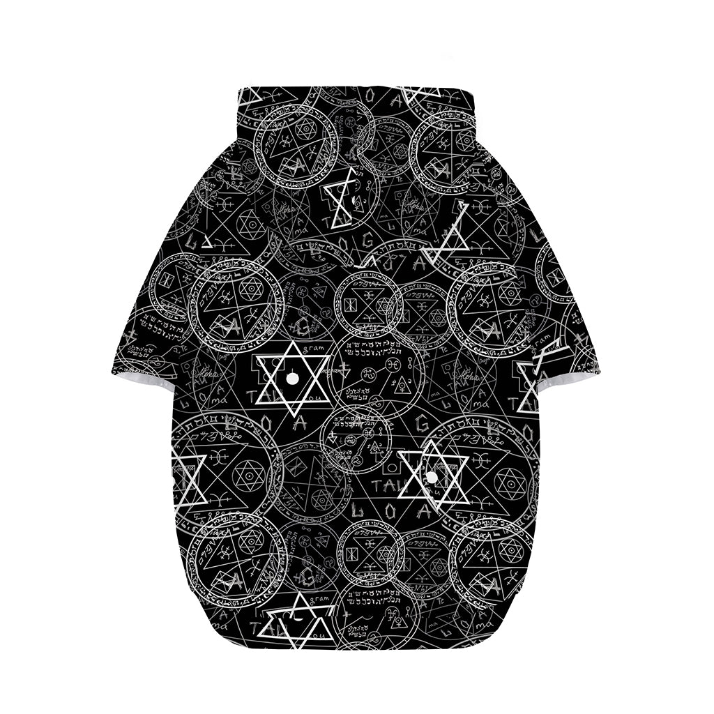 Black And White Mystic Witch Print Dog Zip Up Hoodie