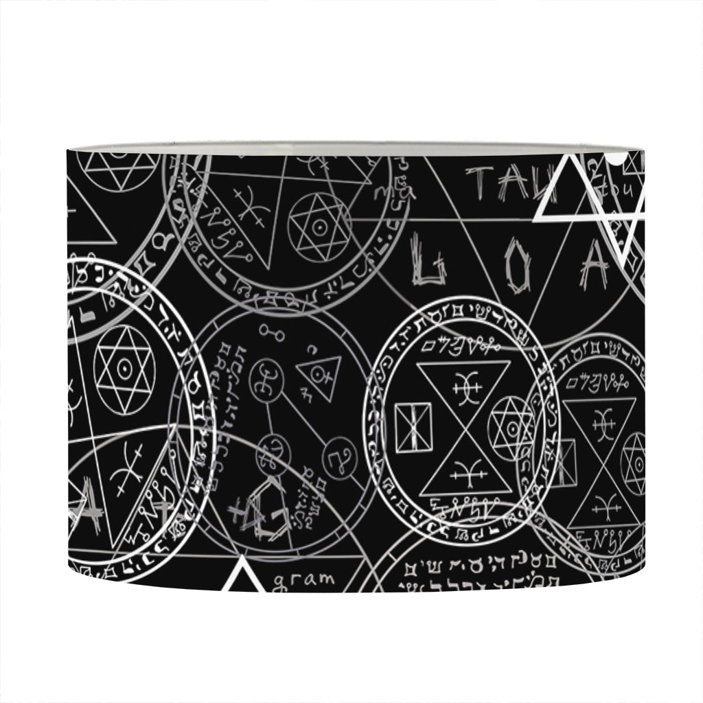 Black And White Mystic Witch Print Drum Lamp Shade