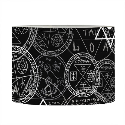 Black And White Mystic Witch Print Drum Lamp Shade