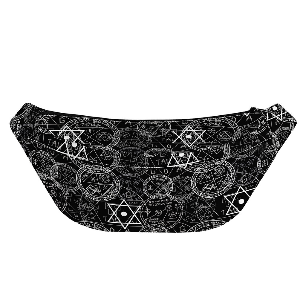 Black And White Mystic Witch Print Fanny Pack