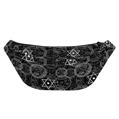 Black And White Mystic Witch Print Fanny Pack