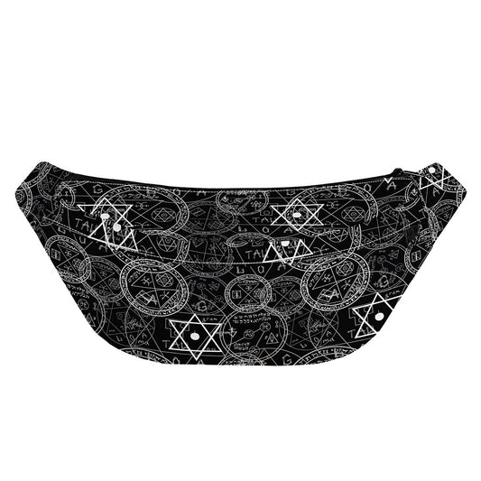 Black And White Mystic Witch Print Fanny Pack