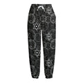 Black And White Mystic Witch Print Fleece Lined Knit Pants